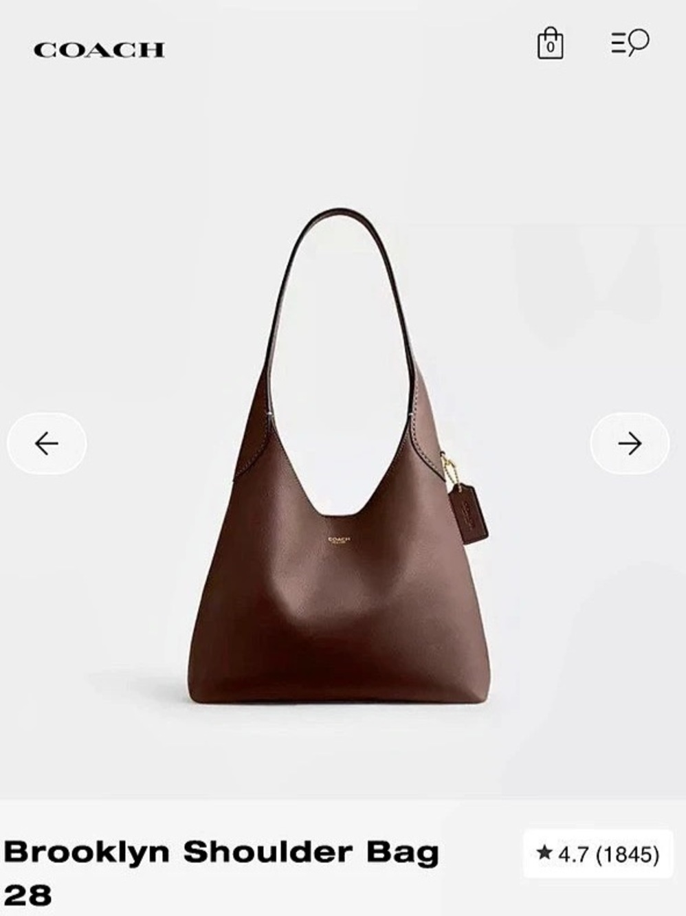 Coach Brooklyn Shoulder Bag 28 Leather Shoulder Bag 28 in Maple Like New